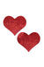 Pastease Heart Nipple Pasties - Red Glitter-Pastease-Pole Junkie