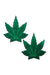 Pastease Indica Pot Leaf Nipple Pasties - Green Glitter-Pastease-Pole Junkie
