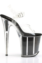 Pleaser USA Flamingo-808G Glitter Filled 8inch Pleasers - Black-Pleaser USA-Pole Junkie