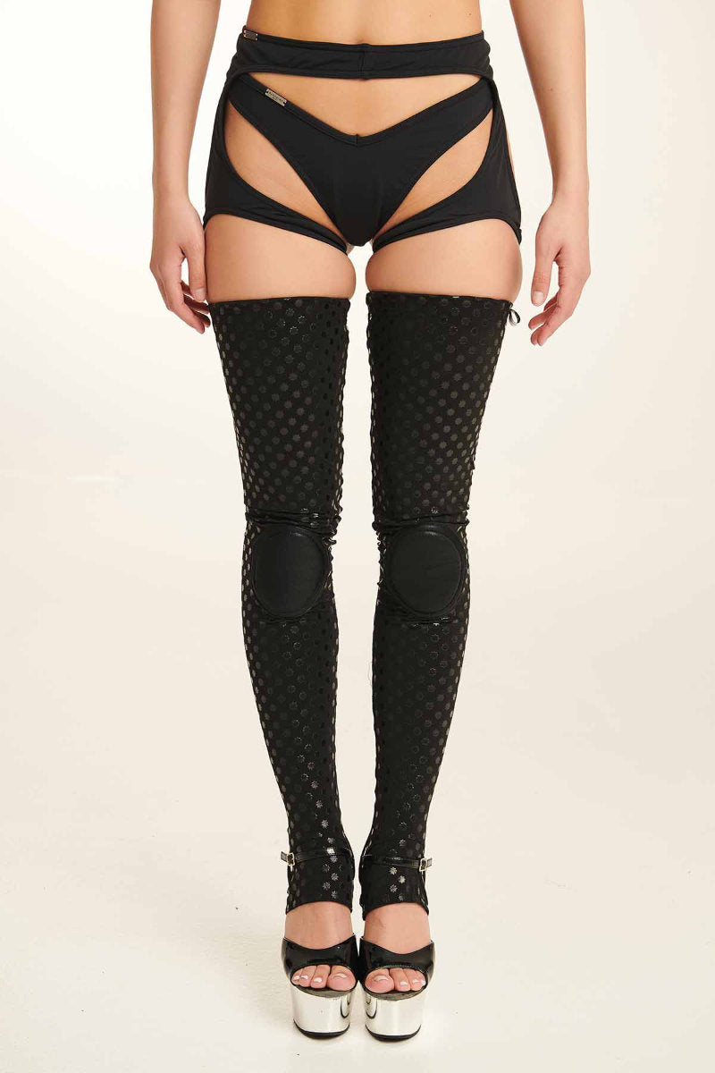 Paradise Chick Sticky Star Socks (ultra grip with kneepads) - Black-Paradise Chick-Pole Junkie