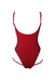 Hamade Activewear Hollow Front Bodysuit - Red-Hamade Activewear-Pole Junkie