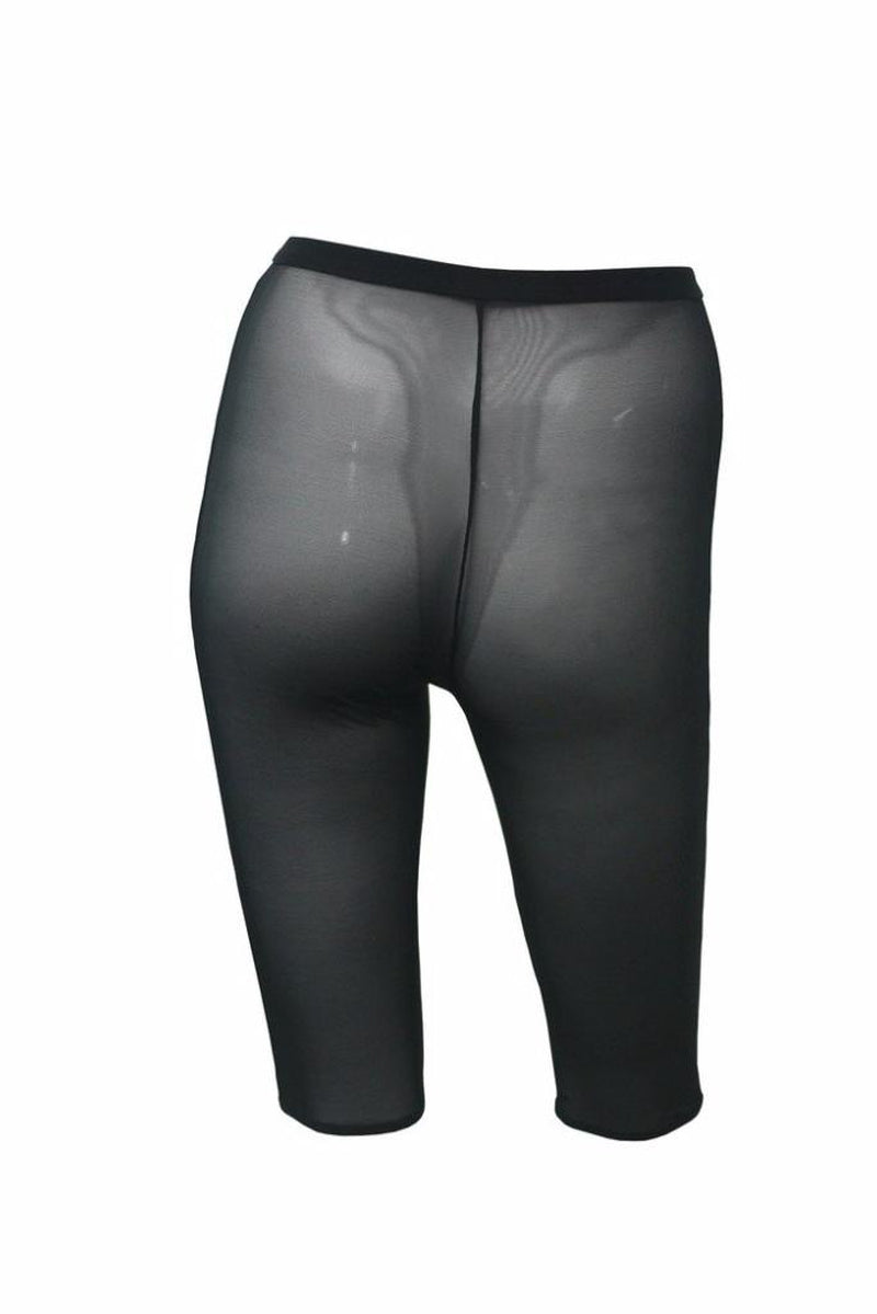 Hamade Activewear Mesh High Waisted Cycling Shorts Chaps - Black-Hamade Activewear-Pole Junkie