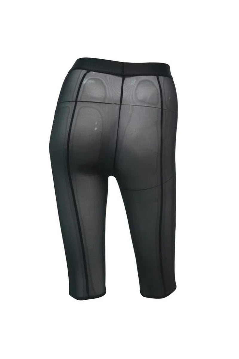 Hamade Activewear Mesh High Waisted Cycling Shorts - Black-Hamade Activewear-Pole Junkie