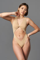 Shark Polewear Benita Bodysuit - Beige-Shark Polewear-Pole Junkie