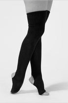 Rolling Cotton Original Thigh High Leg Warmers with Stirrups - Black-Rolling-Pole Junkie