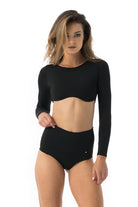 Poledancerka High-Low Brazil Shorts - Black-Poledancerka-Pole Junkie