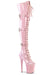 Pleaser USA Flamingo-3028 8inch Thigh High Pleaser Boots - Patent Baby Pink-Pleaser USA-Pole Junkie