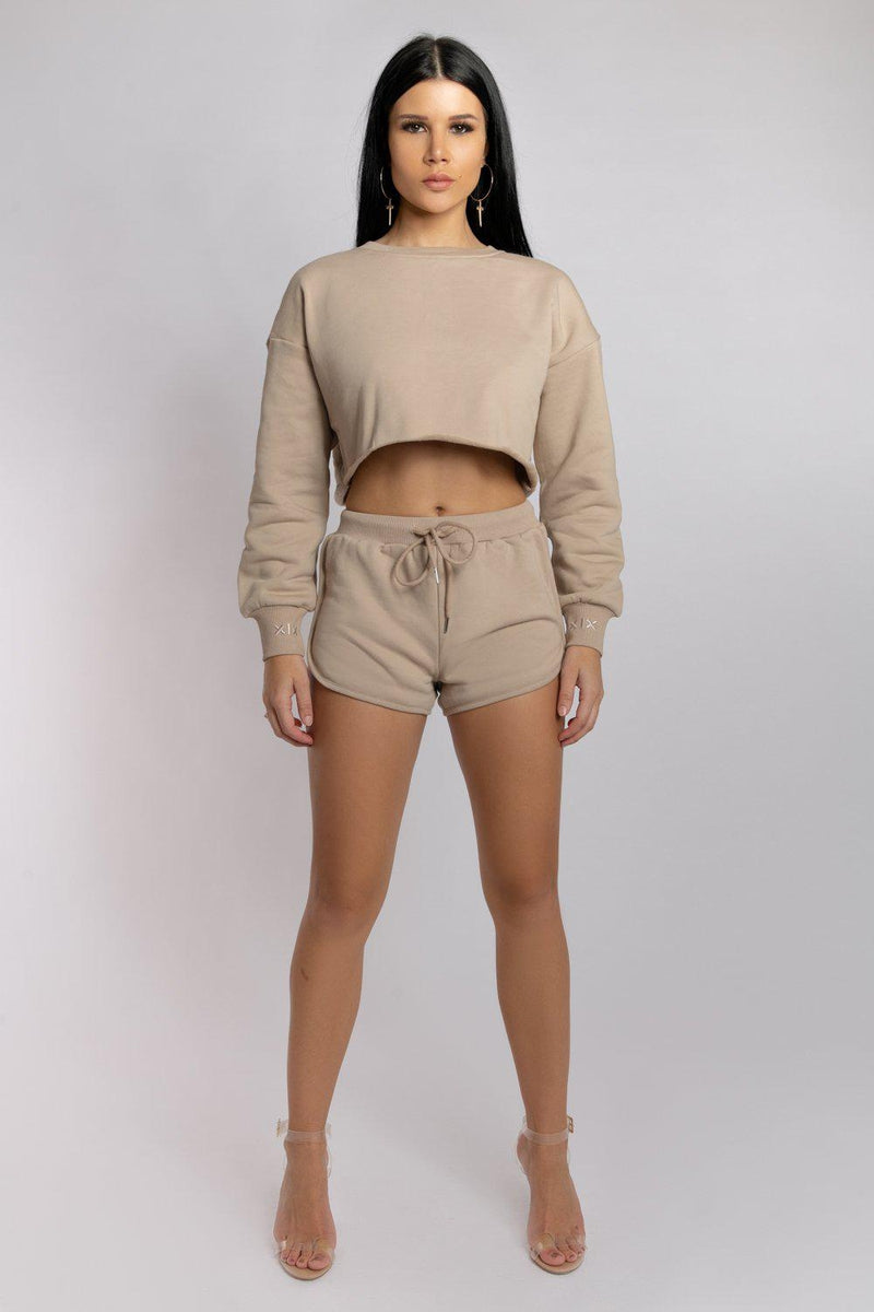 CXIX Oversized Cropped Jumper - Fawn-Creatures of XIX-Pole Junkie