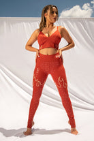 CXIX Fya Gecko Grip Leggings - Red-Creatures of XIX-Pole Junkie