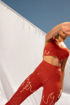 CXIX Fya Gecko Grip Leggings - Red-Creatures of XIX-Pole Junkie