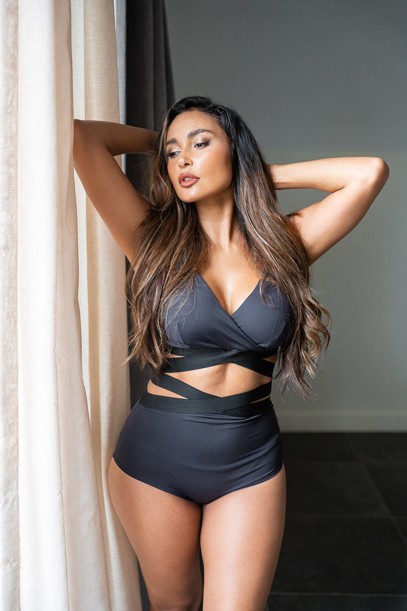 Lunalae Tara High Waisted Bottoms - Recycled Black-Lunalae-Pole Junkie