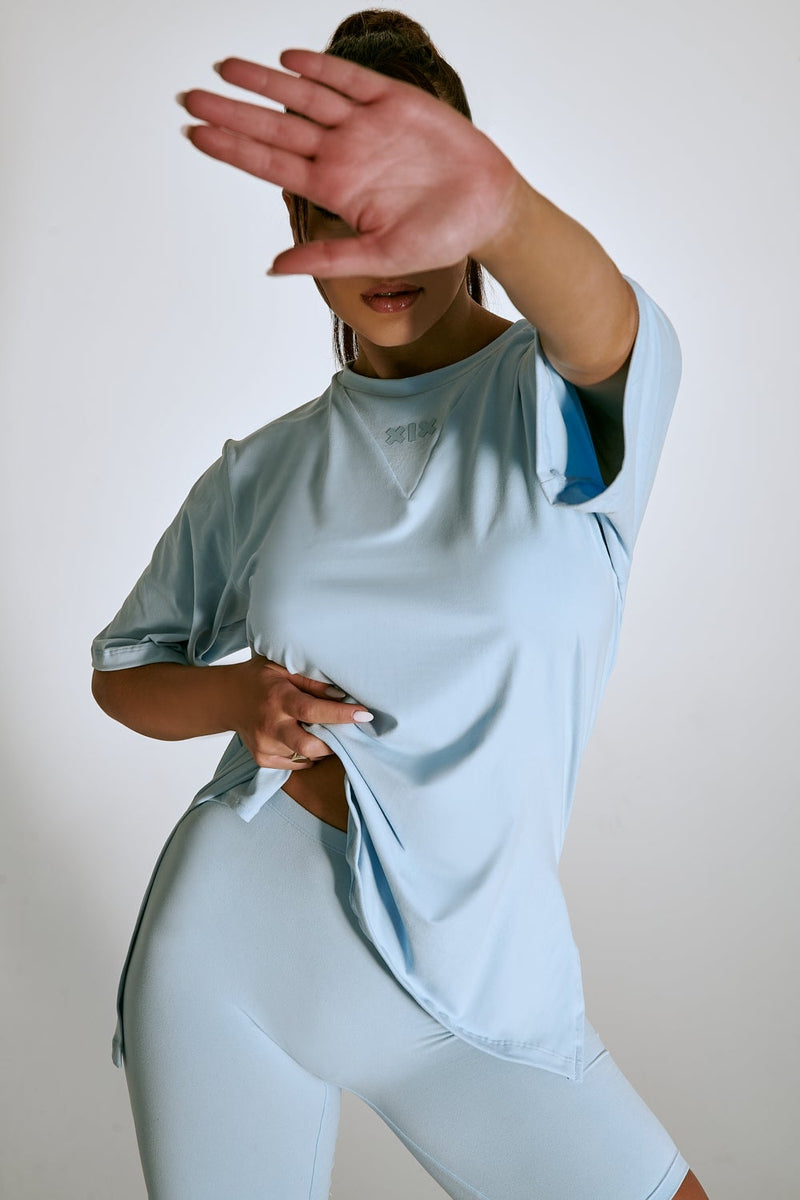 CXIX LuxLounge Biker Shorts - Baby Blue-Creatures of XIX-Pole Junkie