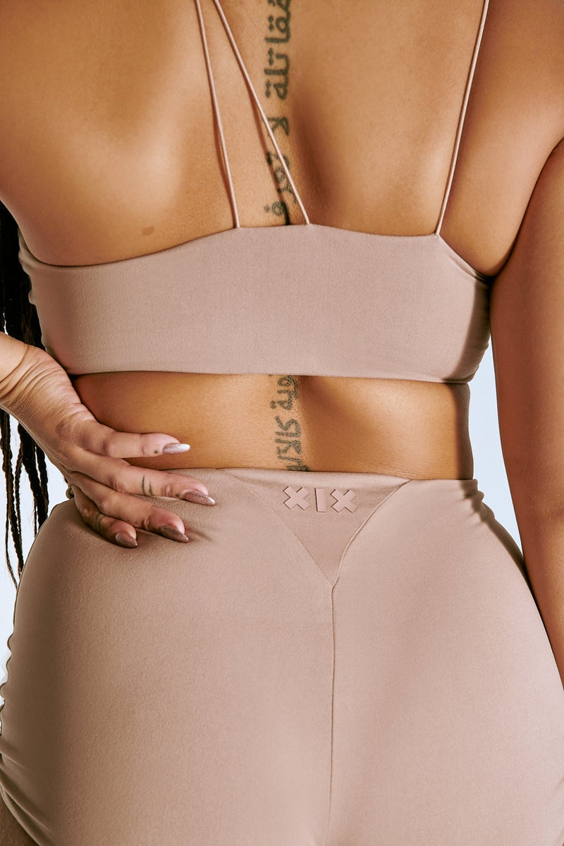 CXIX LuxLounge One Shoulder Illusion Top - Taupe-Creatures of XIX-Pole Junkie