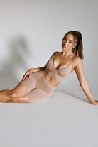 CXIX LuxLounge Biker Shorts - Taupe-Creatures of XIX-Pole Junkie