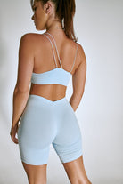 CXIX LuxLounge One Shoulder Illusion Top - Baby Blue-Creatures of XIX-Pole Junkie