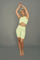 CXIX Move It Ribbed Corset Biker Shorts - Appletini-Creatures of XIX-Pole Junkie