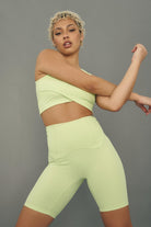 CXIX Move It Ribbed Corset Biker Shorts - Appletini-Creatures of XIX-Pole Junkie