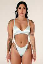 CXIX Aphrodite Bodysuit - Blue Satin-Creatures of XIX-Pole Junkie