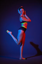 Rolling Contemporary Dance Socks - Roller Neon Striped-Rolling-Pole Junkie