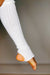 Knee High Stirrup Legwarmers - White-Pole Junkie-Pole Junkie