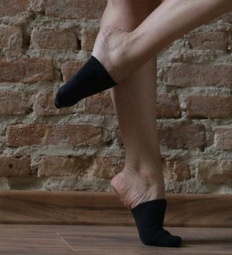 Rolling Contemporary Dance Socks - Black-Rolling-Pole Junkie