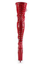 Pleaser USA Flamingo-3063 8inch Thigh High Pleaser Boots - Patent Red-Pleaser USA-Pole Junkie