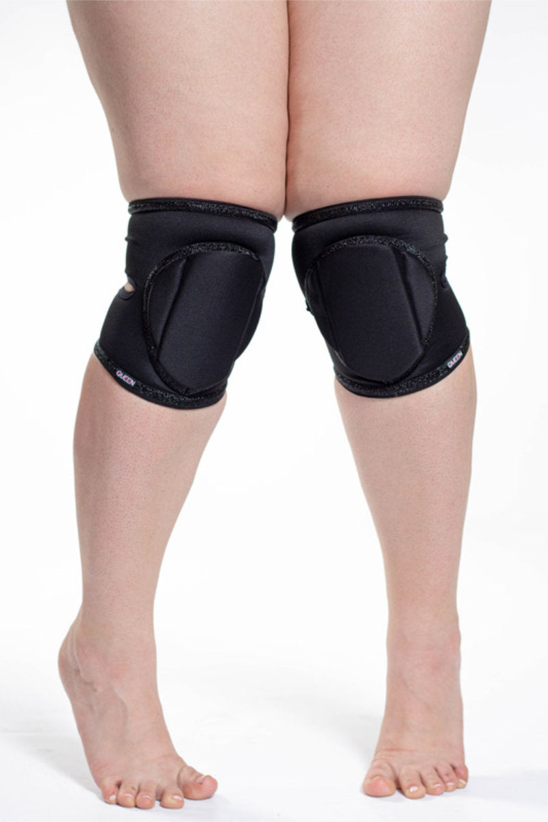 Queen Kneepads - Black Sparkle-Queen Accessories-Pole Junkie