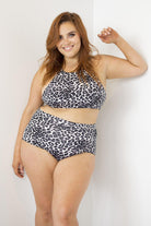 Lunalae High Waist Shorts - Grey Leopard-Lunalae-Pole Junkie