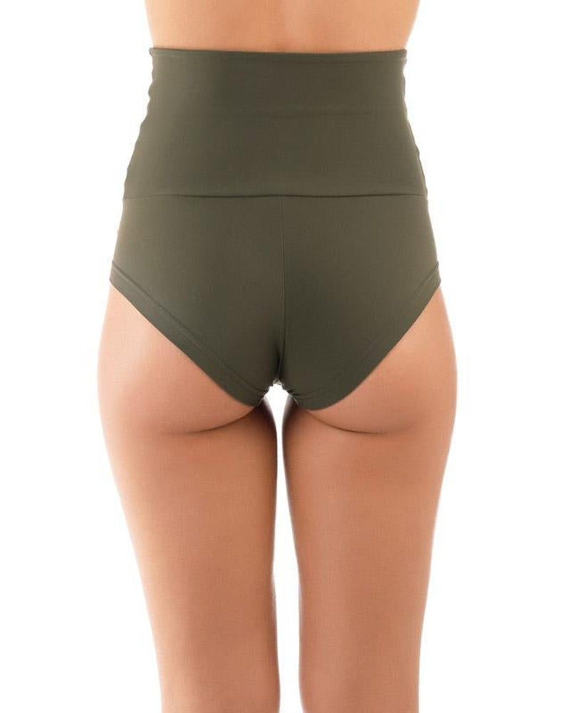 Dragonfly Betty High-Waisted Shorts - Khaki-Dragonfly-Pole Junkie