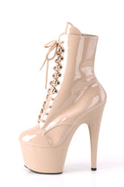 Pleaser USA Adore-1020 7inch Pleaser Boots - Patent Beige-Pleaser USA-Pole Junkie
