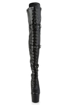 Pleaser USA Adore-3028 7inch Thigh High Pleaser Boots - Matte Black-Pleaser USA-Pole Junkie