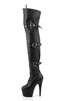 Pleaser USA Adore-3028 7inch Thigh High Pleaser Boots - Matte Black-Pleaser USA-Pole Junkie