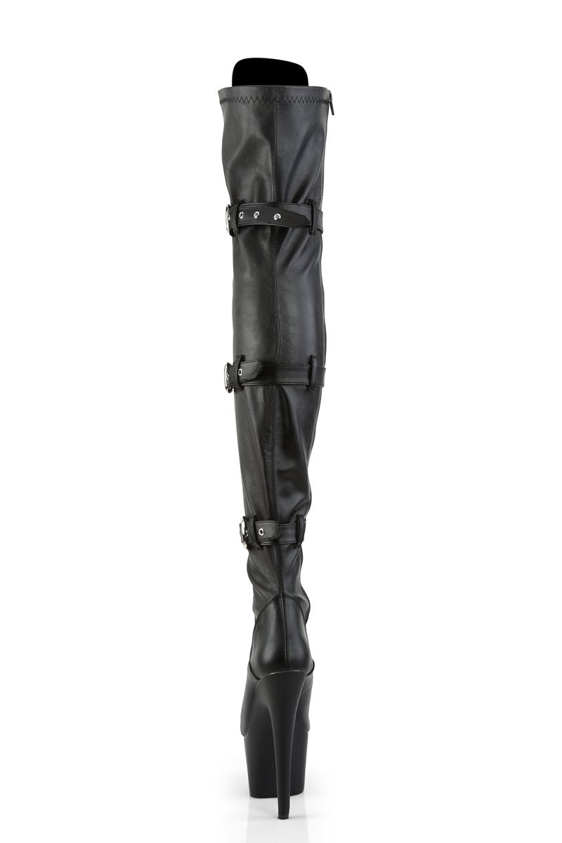 Pleaser USA Adore-3028 7inch Thigh High Pleaser Boots - Matte Black-Pleaser USA-Pole Junkie