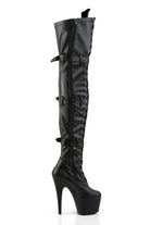 Pleaser USA Adore-3028 7inch Thigh High Pleaser Boots - Matte Black-Pleaser USA-Pole Junkie