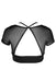 Hamade Activewear Mesh Hollow Front Crop Top - Black-Hamade Activewear-Pole Junkie