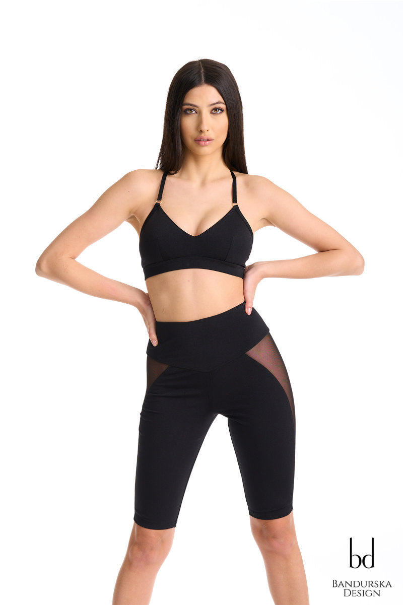 Bandurska Asana Biker Shorts - Black-Bandurska-Pole Junkie