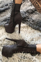 Hella Heels BabyDoll 7inch Boots - Dark Grey-Hella Heels-Pole Junkie