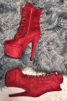 Hella Heels BabyDoll 7inch Boots - Dark Red-Hella Heels-Pole Junkie