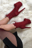 Hella Heels BabyDoll 8inch Boots - Dark Red-Hella Heels-Pole Junkie