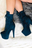 Hella Heels BabyDoll 7inch Boots - Teal-Hella Heels-Pole Junkie