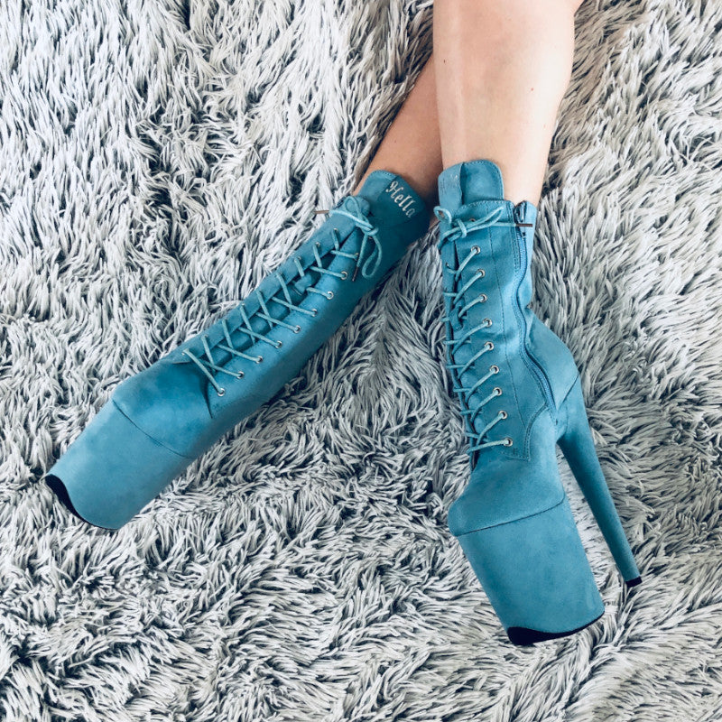 Hella Heels BabyDoll 8inch Boots Baby Blue