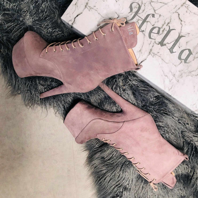 Hella Heels BabyDoll 7inch Boots - Lilac Mink-Hella Heels-Pole Junkie
