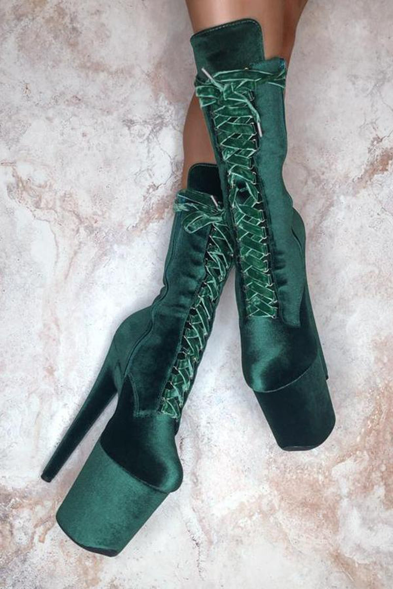Green Genuine Leather Platform Green Boots Women For Women Short Ankle  Stripper Green Boots Women With Chunky Low 5cm High Heels Affordable Prom  Shoes From Hangzhoukk, $19.65 | DHgate.Com
