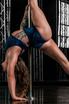 Dragonfly Betty High-Waisted Shorts - Velvet Blue-Dragonfly-Pole Junkie