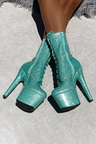 Hella Heels The Glitterati 7inch Boots - Baby Blues-Hella Heels-Pole Junkie