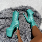 Hella Heels The Glitterati 8inch Boots - Baby Blues-Hella Heels-Pole Junkie