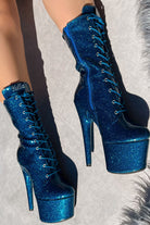 Hella Heels The Glitterati 7inch Boots - Skinny Dippin'-Hella Heels-Pole Junkie