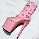 Hella Heels Butterfly Boots - 8inch - Pink-Hella Heels-Pole Junkie