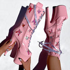 Hella Heels Butterfly Boots - 8inch - Pink-Hella Heels-Pole Junkie