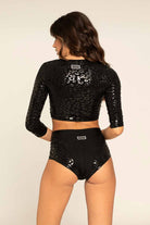 Paradise Chick Superhero Series Sticky Crop Top - Black Leopard-Paradise Chick-Pole Junkie